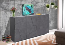 Sideboard >Piacenza< Beton oder Schiefer oder Weiß-Hochglanz