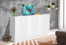 Sideboard >Piacenza< Beton oder Schiefer oder Weiß-Hochglanz