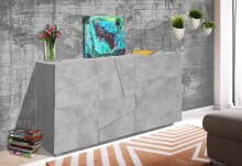Sideboard >Piacenza< in Beton Nachbildung - 140x86x44cm (BxHxT)