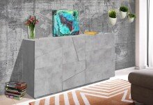 Sideboard >Piacenza< in Beton Nachbildung - 140x86x44cm (BxHxT)