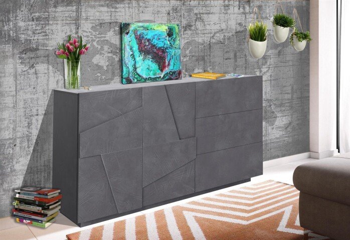 Sideboard >Piacenza< in Schiefer Nachbildung - 140x86x44cm (BxHxT)
