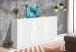 Sideboard >Piacenza< in Weiß-Hochglanz - 140x86x44cm (BxHxT)