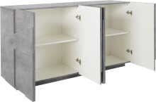 Sideboard >Piacenza< in Beton Nachbildung - 162,5x86x44cm (BxHxT)