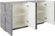 Sideboard >Piacenza< in Beton Nachbildung - 162,5x86x44cm (BxHxT)