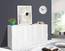 Sideboard >Piacenza< in Weiß-Hochglanz -...