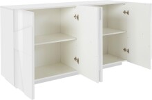 Sideboard >Piacenza< in Weiß-Hochglanz - 162,5x86x44cm (BxHxT)