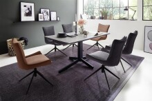 Esszimmerstuhl >Kissamos< (2-er Set) in Anthrazit aus Metall - 57x89x66 (BxHxT)