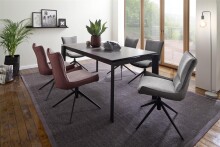 Esszimmerstuhl >Kissamos< (2-er Set) in Anthrazit aus Metall - 57x89x66 (BxHxT)