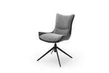 Esszimmerstuhl >Kissamos< (2-er Set) in Anthrazit aus Metall - 57x89x66 (BxHxT)