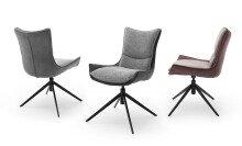 Esszimmerstuhl >Kissamos< (2-er Set) in Anthrazit aus Metall - 57x89x66 (BxHxT)