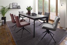 Esszimmerstuhl >Kissamos< (2-er Set) in Anthrazit aus Metall - 57x89x66 (BxHxT)