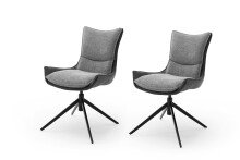Esszimmerstuhl >Kissamos< (2-er Set) in Anthrazit aus Metall - 57x89x66 (BxHxT)