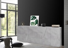 Sideboard >Piacenza< in Beton Nachbildung - 220x86x44cm (BxHxT)