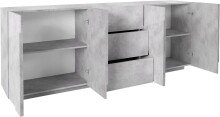 Sideboard >Piacenza< in Beton Nachbildung - 220x86x44cm (BxHxT)