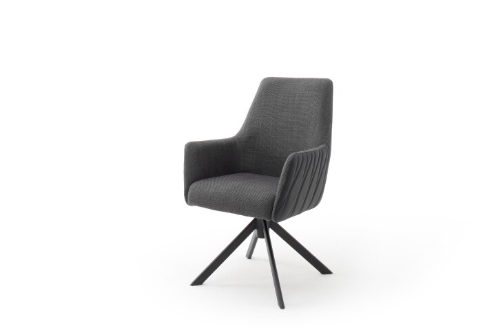 Esszimmerstuhl >Serifos< (2-er Set) in Anthrazit aus Metall - 60x92x65cm (BxHxT)