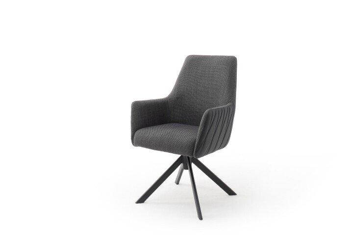 Esszimmerstuhl >Serifos< (2-er Set) in Anthrazit aus Metall - 60x92x65cm (BxHxT)