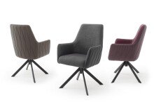 Esszimmerstuhl >Serifos< (2-er Set) in Anthrazit aus Metall - 60x92x65cm (BxHxT)