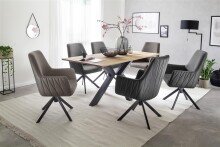 Esszimmerstuhl >Serifos< (2-er Set) in Anthrazit aus Metall - 60x92x65cm (BxHxT)