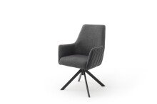 Esszimmerstuhl >Serifos< (2-er Set) in Anthrazit aus Metall - 60x92x65cm (BxHxT)