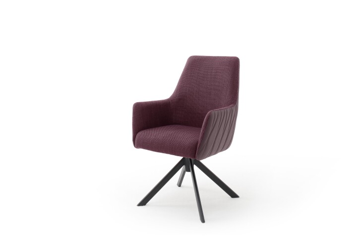 Esszimmerstuhl >Serifos< (2-er Set) in Rot Merlot aus Metall - 60x92x65 (BxHxT)