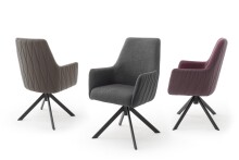 Esszimmerstuhl >Serifos< (2-er Set) in Rot Merlot aus Metall - 60x92x65 (BxHxT)