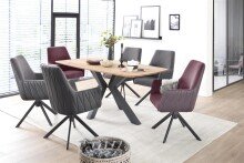 Esszimmerstuhl >Serifos< (2-er Set) in Rot Merlot aus Metall - 60x92x65 (BxHxT)