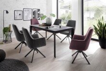 Esszimmerstuhl >Serifos< (2-er Set) in Rot Merlot aus Metall - 60x92x65 (BxHxT)