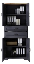 Aktenschrank >Jasmin< in Graphit - 86x204x38cm (BxHxT)