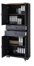Aktenschrank >Jasmin< in Graphit - 86x204x38cm (BxHxT)