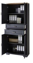 Aktenschrank >Jasmin< in Graphit - 86x204x38cm (BxHxT)