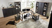 Aktenschrank >Jasmin< in Graphit - 86x127x38cm (BxHxT)