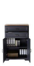 Aktenschrank >Jasmin< in Graphit - 86x127x38cm (BxHxT)
