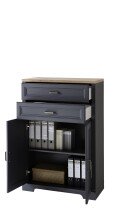 Aktenschrank >Jasmin< in Graphit - 86x127x38cm (BxHxT)