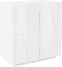 Sideboard >Piacenza< in Weiß-Hochglanz - 81x86x44cm (BxHxT)