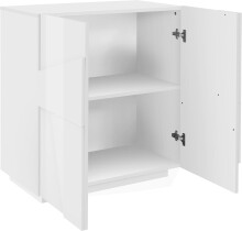 Sideboard >Piacenza< in Weiß-Hochglanz - 81x86x44cm (BxHxT)
