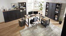 Schreibtisch >Jasmin< in Graphit - 160x76x80cm (BxHxT)