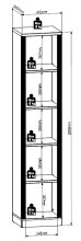 Regal-Set >Jasmin< in Pinie hell - 172x204x38cm (BxHxT)