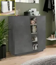 Schuhschrank >Viterbo< in Schiefer Nachbildung oder...