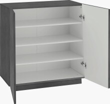 Schuhschrank >Viterbo< in Schiefer Nachbildung oder Weiß-Hochglanz