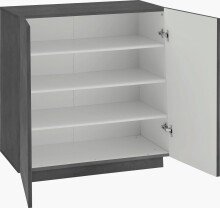 Schuhschrank >Viterbo< in Schiefer Nachbildung - 79,2x86x38cm (BxHxT)