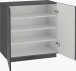Schuhschrank >Viterbo< in Schiefer Nachbildung - 79,2x86x38cm (BxHxT)