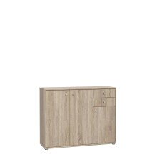 Kommode >Tembi< in Sonoma Eiche - 108,8x111,1x34,8cm (BxHxT)