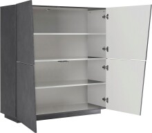 Highboard >Viterbo< in Schiefer Nachbildung oder Weiß-Hochglanz