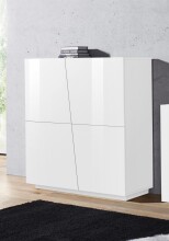 Highboard >Viterbo< in Schiefer Nachbildung oder Weiß-Hochglanz