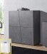 Highboard >Viterbo< in Schiefer Nachbildung oder Weiß-Hochglanz