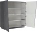 Highboard >Viterbo< in Schiefer Nachbildung oder Weiß-Hochglanz