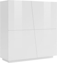 Highboard >Viterbo< in Weiß-Hochglanz - 120x126x43cm (BxHxT)
