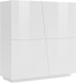 Highboard >Viterbo< in Weiß-Hochglanz - 120x126x43cm (BxHxT)