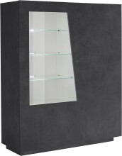 Vitrine >Viterbo< in Schiefer Nachbildung - 120x146x43cm (BxHxT)