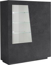 Vitrine >Viterbo< in Schiefer Nachbildung - 120x146x43cm (BxHxT)